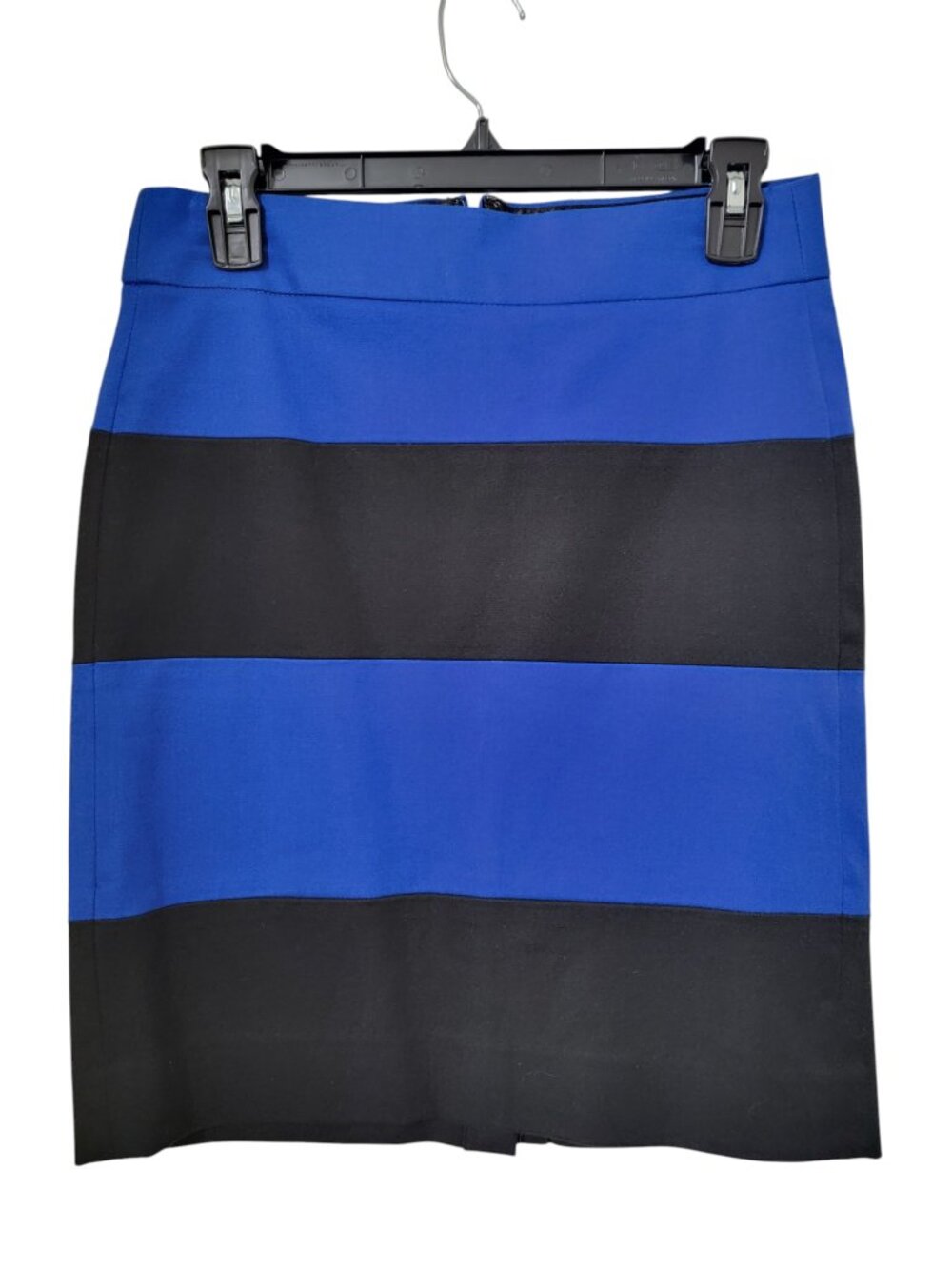 Banana Republic Size 2 Royal Blue & Black Sloan Rugby Striped Pencil Skirt
